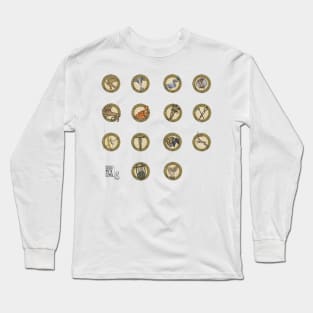 Greek Myth Comix - The Olympian Gods sacred symbols COLOUR Long Sleeve T-Shirt